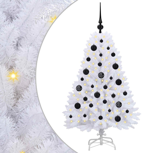 Vidaxl kunstmatige inklapbare kerstboom wit 120 cm pvc en staal
