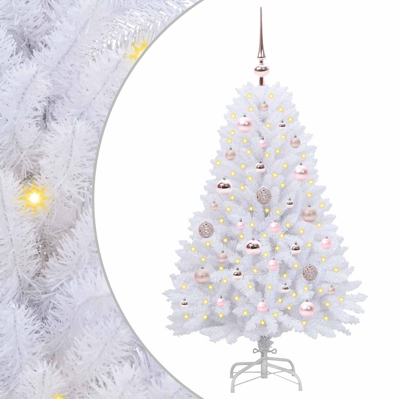 Afbeelding laden in galerijviewer, Vidaxl kunstmatige inklapbare kerstboom wit 120 cm pvc en staal
