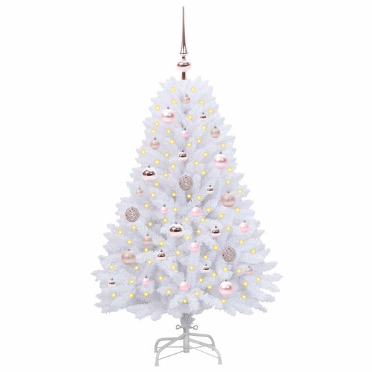Vidaxl kunstmatige inklapbare kerstboom wit 120 cm pvc en staal