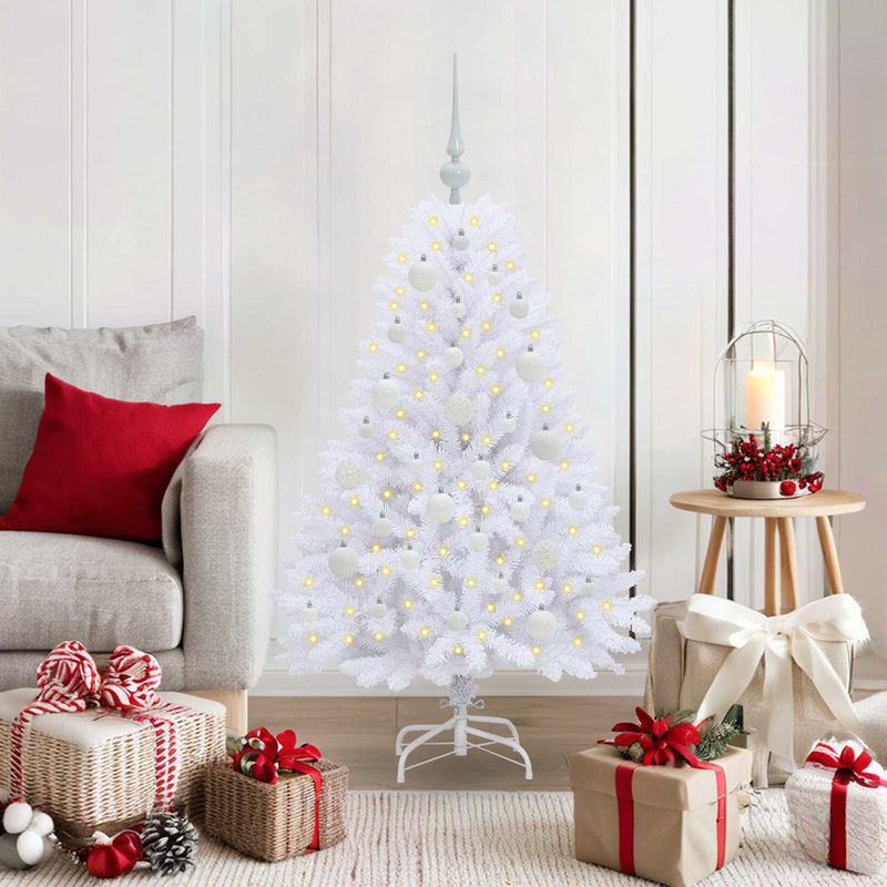 Afbeelding laden in galerijviewer, Vidaxl kunstmatige inklapbare kerstboom wit 120 cm pvc en staal
