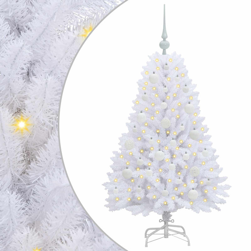 Afbeelding laden in galerijviewer, Vidaxl kunstmatige inklapbare kerstboom wit 120 cm pvc en staal
