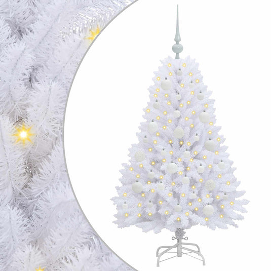 Vidaxl kunstmatige inklapbare kerstboom wit 120 cm pvc en staal