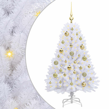 Vidaxl kunstmatige inklapbare kerstboom wit 120 cm pvc en staal