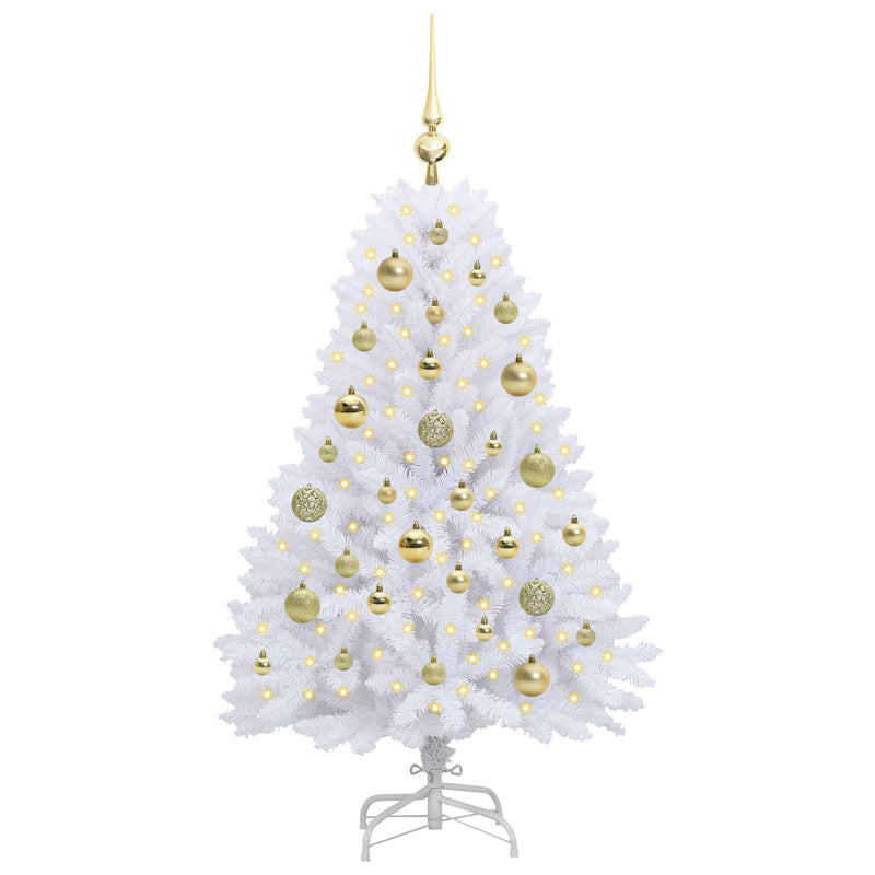 Afbeelding laden in galerijviewer, Vidaxl kunstmatige inklapbare kerstboom wit 120 cm pvc en staal
