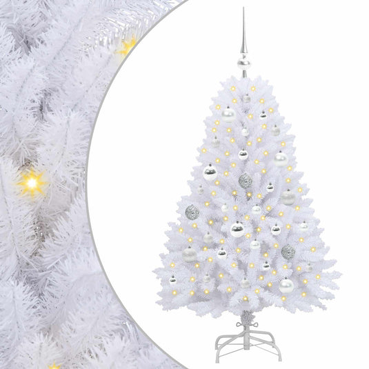 Vidaxl kunstmatige inklapbare kerstboom wit 120 cm pvc en staal