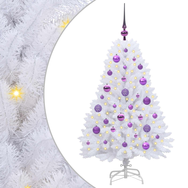 Afbeelding laden in galerijviewer, Vidaxl kunstmatige inklapbare kerstboom wit 120 cm pvc en staal
