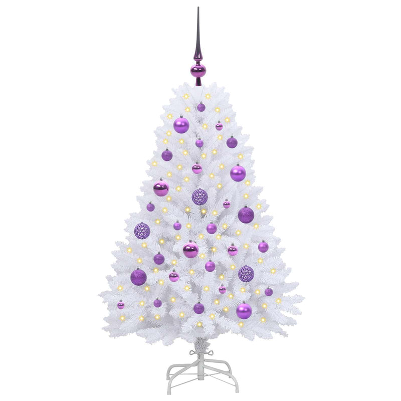 Afbeelding laden in galerijviewer, Vidaxl kunstmatige inklapbare kerstboom wit 120 cm pvc en staal
