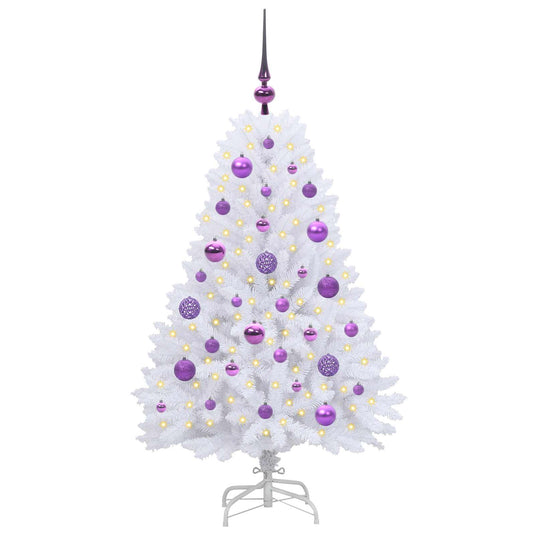 Vidaxl kunstmatige inklapbare kerstboom wit 120 cm pvc en staal