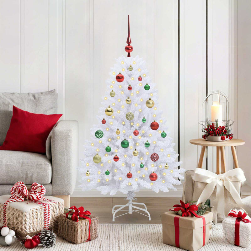 Afbeelding laden in galerijviewer, Vidaxl kunstmatige inklapbare kerstboom wit 120 cm pvc en staal
