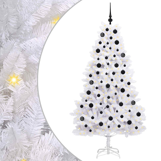 Vidaxl kunstmatige inklapbare kerstboom wit 180 cm pvc en staal