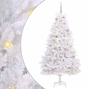 Vidaxl kunstmatige inklapbare kerstboom wit 180 cm pvc en staal