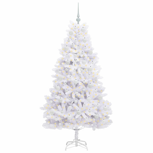 Vidaxl kunstmatige inklapbare kerstboom wit 180 cm pvc en staal