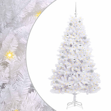 Vidaxl kunstmatige inklapbare kerstboom wit 180 cm pvc en staal