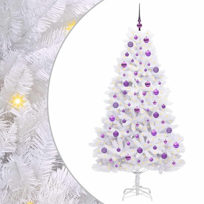 Afbeelding laden in galerijviewer, Vidaxl kunstmatige inklapbare kerstboom wit 180 cm pvc en staal
