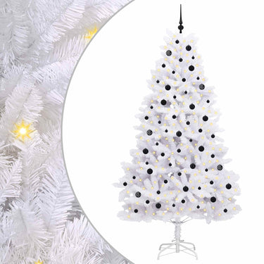 Vidaxl kunstmatige inklapbare kerstboom wit 240 cm pvc en staal