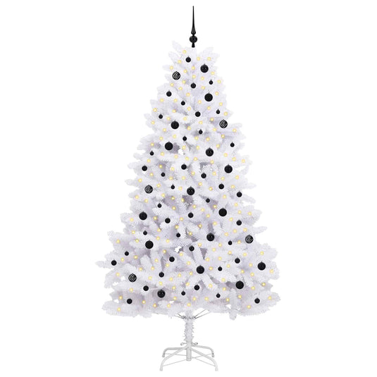 Vidaxl kunstmatige inklapbare kerstboom wit 240 cm pvc en staal