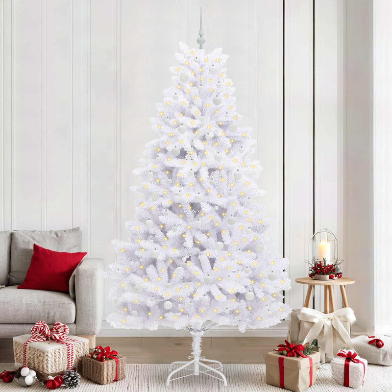 Afbeelding laden in galerijviewer, Vidaxl kunstmatige inklapbare kerstboom wit 240 cm pvc en staal
