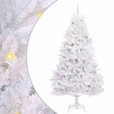 Vidaxl kunstmatige inklapbare kerstboom wit 240 cm pvc en staal