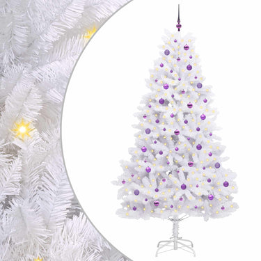 Vidaxl kunstmatige inklapbare kerstboom wit 240 cm pvc en staal