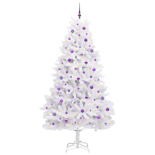 Vidaxl kunstmatige inklapbare kerstboom wit 240 cm pvc en staal