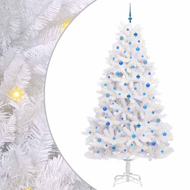 Vidaxl kunstmatige inklapbare kerstboom wit 240 cm pvc en staal