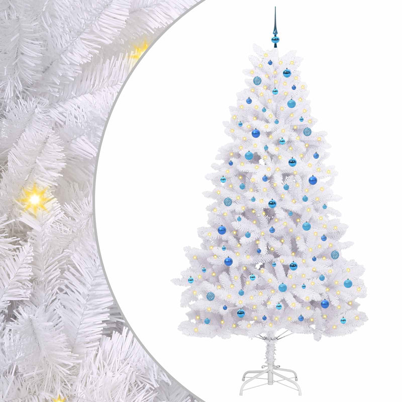 Afbeelding laden in galerijviewer, Vidaxl kunstmatige inklapbare kerstboom wit 240 cm pvc en staal
