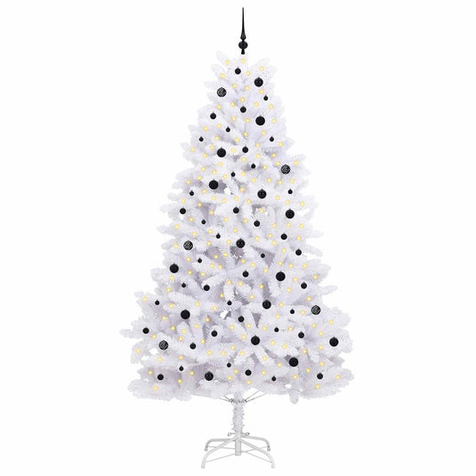 Vidaxl kunstmatige inklapbare kerstboom wit 270 cm pvc en staal