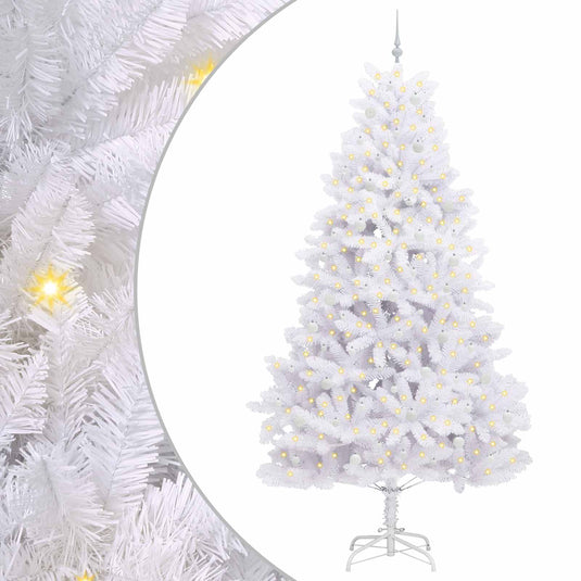 Vidaxl kunstmatige inklapbare kerstboom wit 270 cm pvc en staal