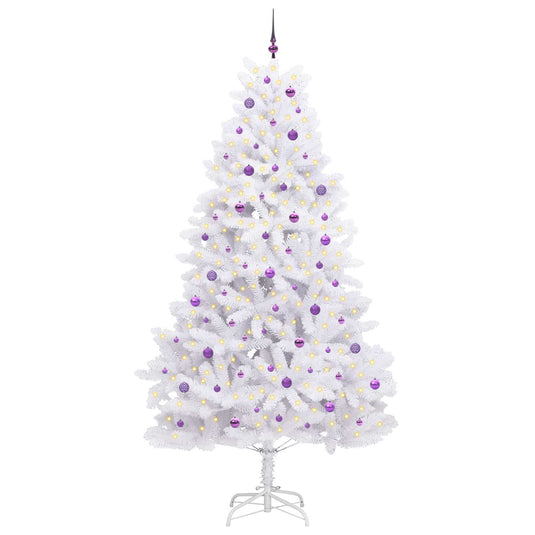Vidaxl kunstmatige inklapbare kerstboom wit 270 cm pvc en staal