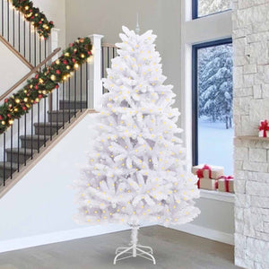 Vidaxl kunstmatige inklapbare kerstboom wit 300 cm pvc en staal