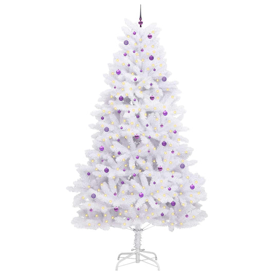 Vidaxl kunstmatige inklapbare kerstboom wit 300 cm pvc en staal