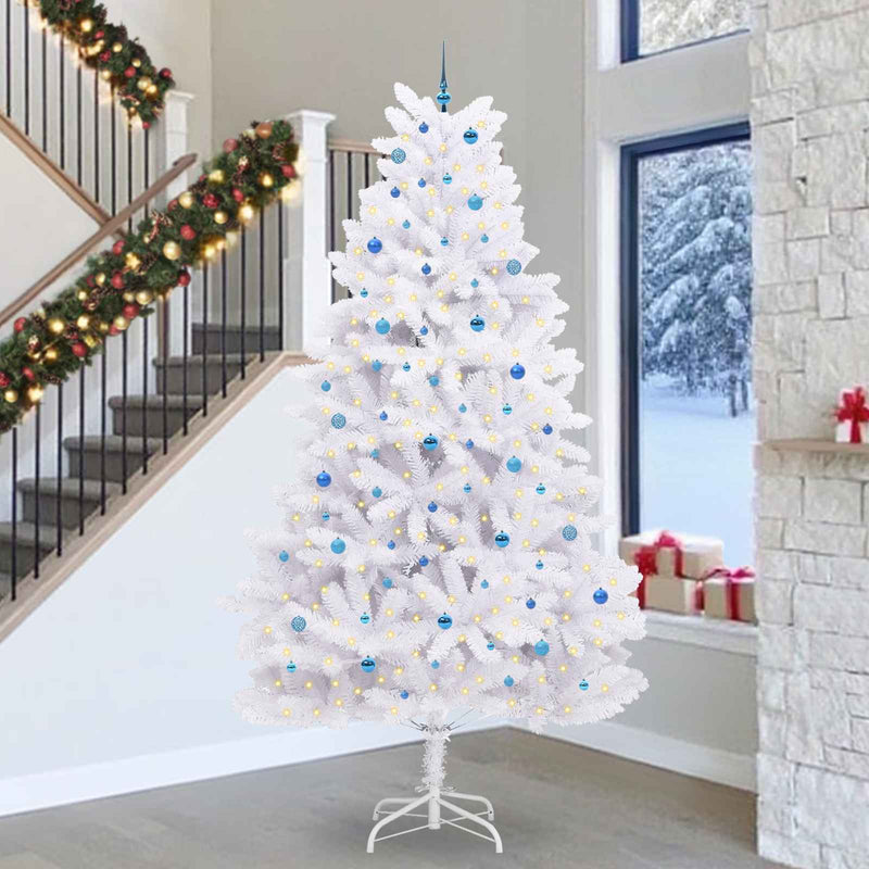 Afbeelding laden in galerijviewer, Vidaxl kunstmatige inklapbare kerstboom wit 300 cm pvc en staal
