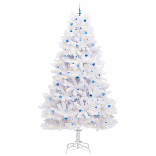 Vidaxl kunstmatige inklapbare kerstboom wit 300 cm pvc en staal