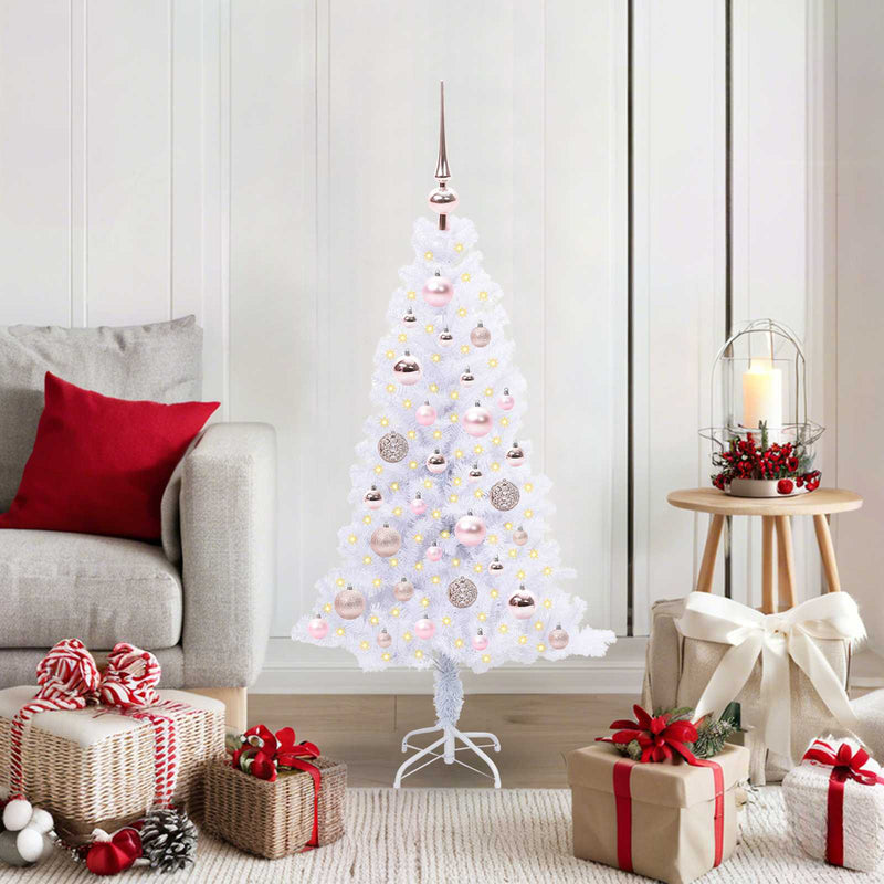Afbeelding laden in galerijviewer, Vidaxl kunstkerstboom met 150 led wit 120 cm pvc en staal
