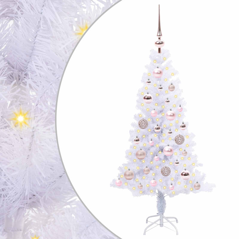Afbeelding laden in galerijviewer, Vidaxl kunstkerstboom met 150 led wit 120 cm pvc en staal
