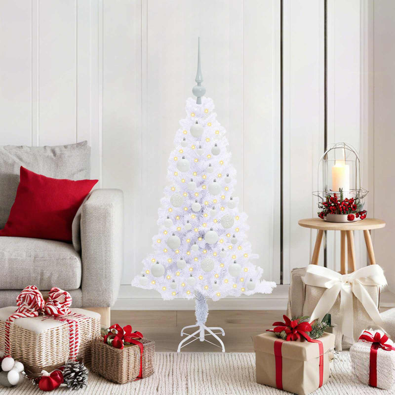Afbeelding laden in galerijviewer, Vidaxl kunstkerstboom met 150 led wit 120 cm pvc en staal
