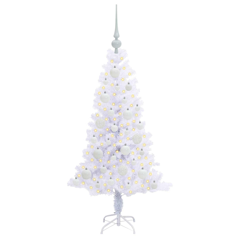 Afbeelding laden in galerijviewer, Vidaxl kunstkerstboom met 150 led wit 120 cm pvc en staal
