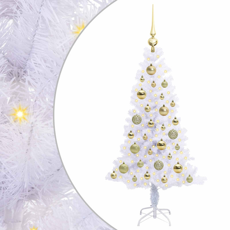 Afbeelding laden in galerijviewer, Vidaxl kunstkerstboom met 150 led wit 120 cm pvc en staal
