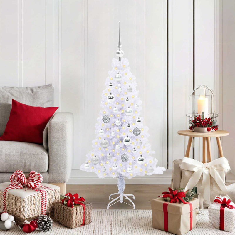 Afbeelding laden in galerijviewer, Vidaxl kunstkerstboom met 150 led wit 120 cm pvc en staal
