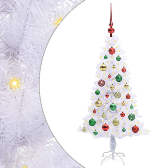 Vidaxl kunstkerstboom met 150 led wit 120 cm pvc en staal