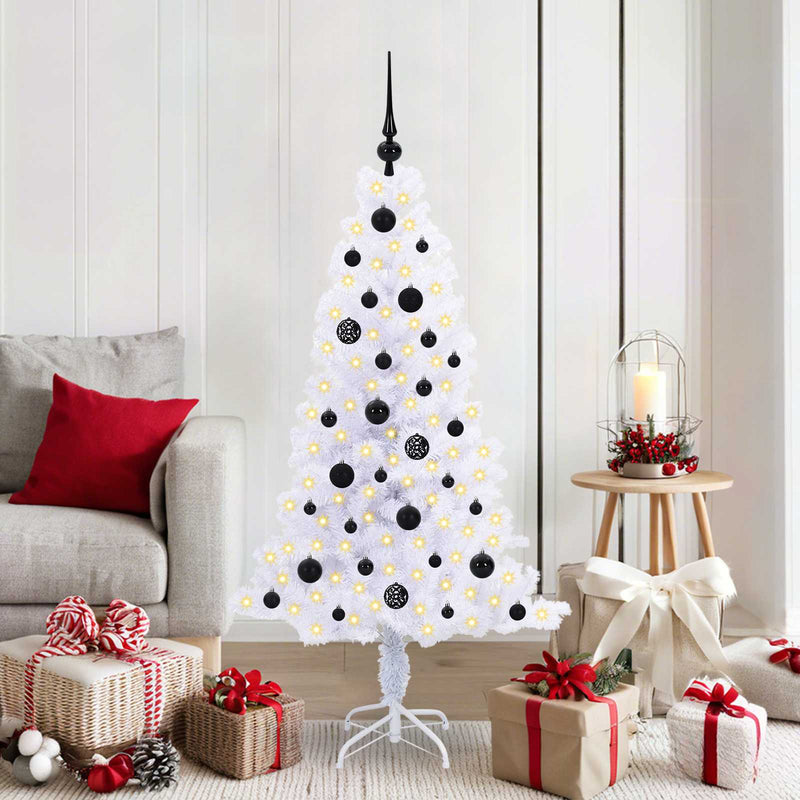 ギャラリービューアに画像をロードする, Vidaxl kunstkerstboom met 150 led wit 150 cm pvc en staal
