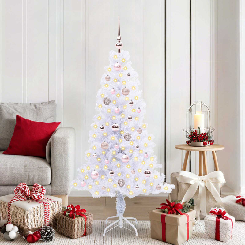 ギャラリービューアに画像をロードする, Vidaxl kunstkerstboom met 150 led wit 150 cm pvc en staal
