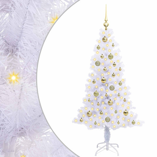 Vidaxl kunstkerstboom met 150 led wit 150 cm pvc en staal