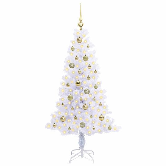 Vidaxl kunstkerstboom met 150 led wit 150 cm pvc en staal
