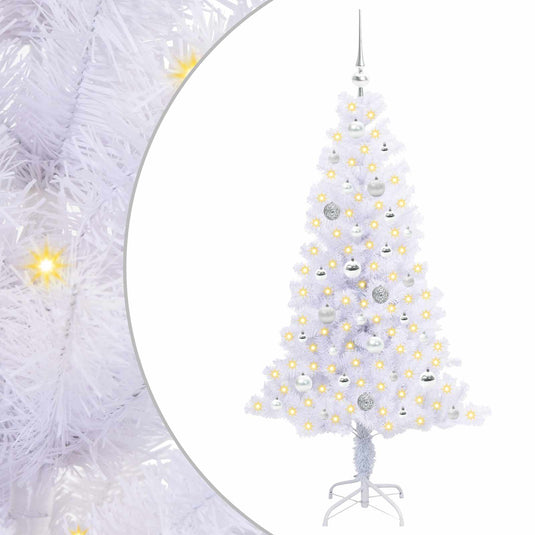 Vidaxl kunstkerstboom met 150 led wit 150 cm pvc en staal