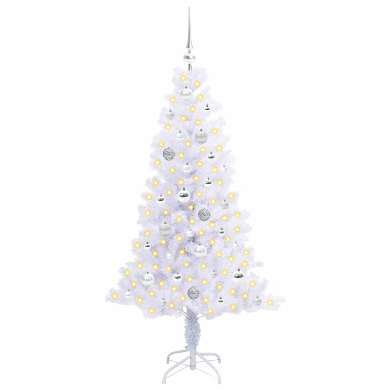 ギャラリービューアに画像をロードする, Vidaxl kunstkerstboom met 150 led wit 150 cm pvc en staal
