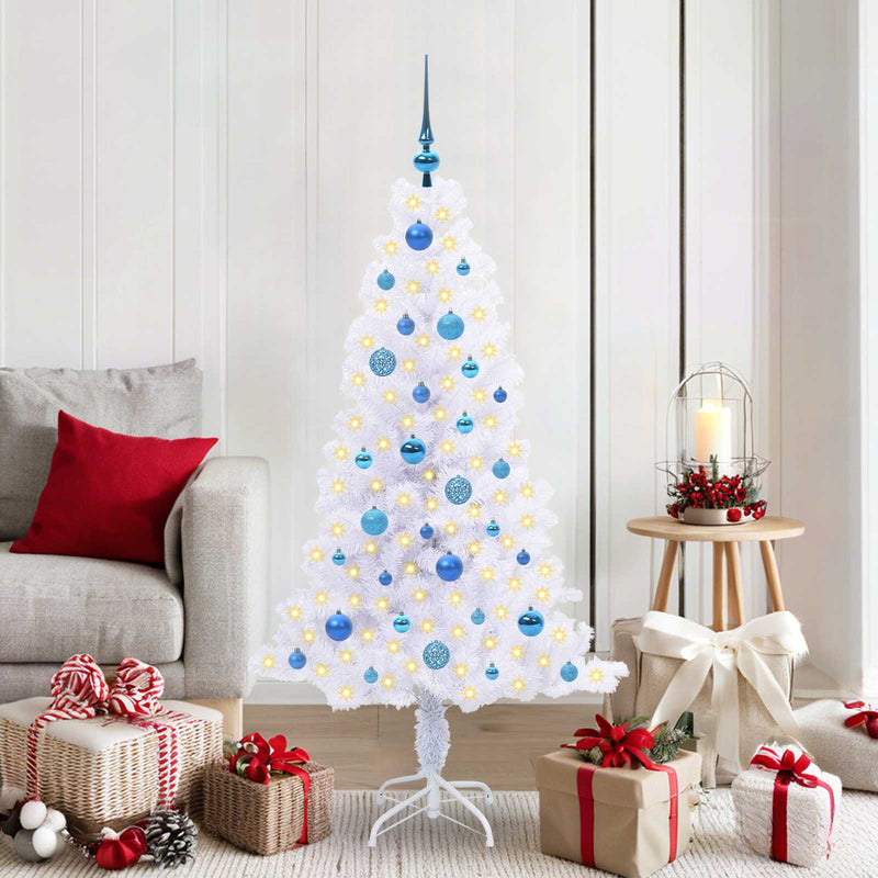 ギャラリービューアに画像をロードする, Vidaxl kunstkerstboom met 150 led wit 150 cm pvc en staal
