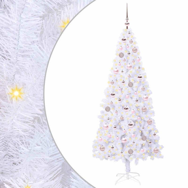 ギャラリービューアに画像をロードする, Vidaxl kunstkerstboom met 300 led wit 180 cm pvc en staal
