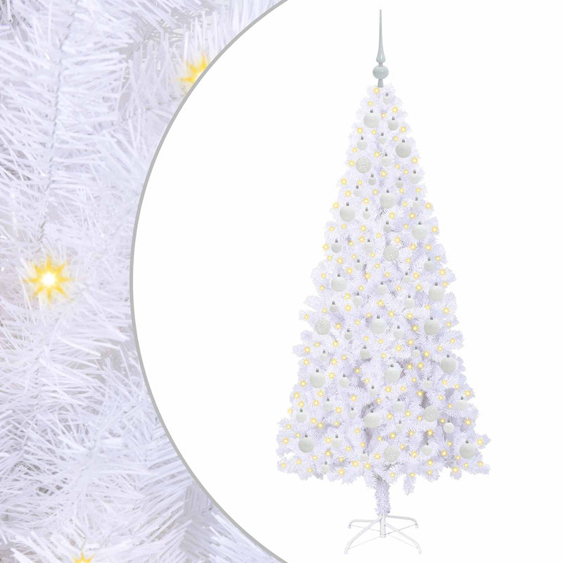 ギャラリービューアに画像をロードする, Vidaxl kunstkerstboom met 300 led wit 180 cm pvc en staal
