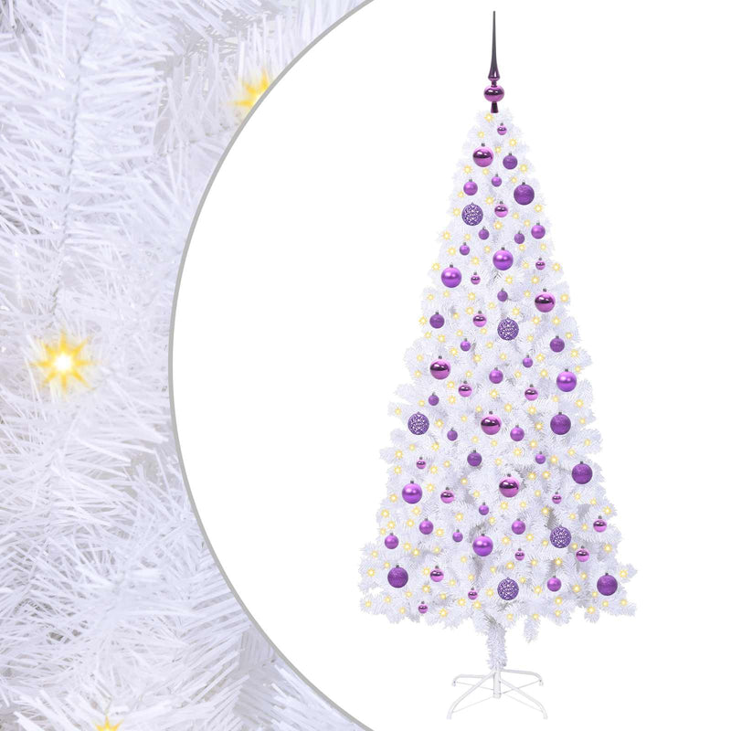ギャラリービューアに画像をロードする, Vidaxl kunstkerstboom met 300 led wit 180 cm pvc en staal
